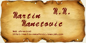 Martin Manetović vizit kartica